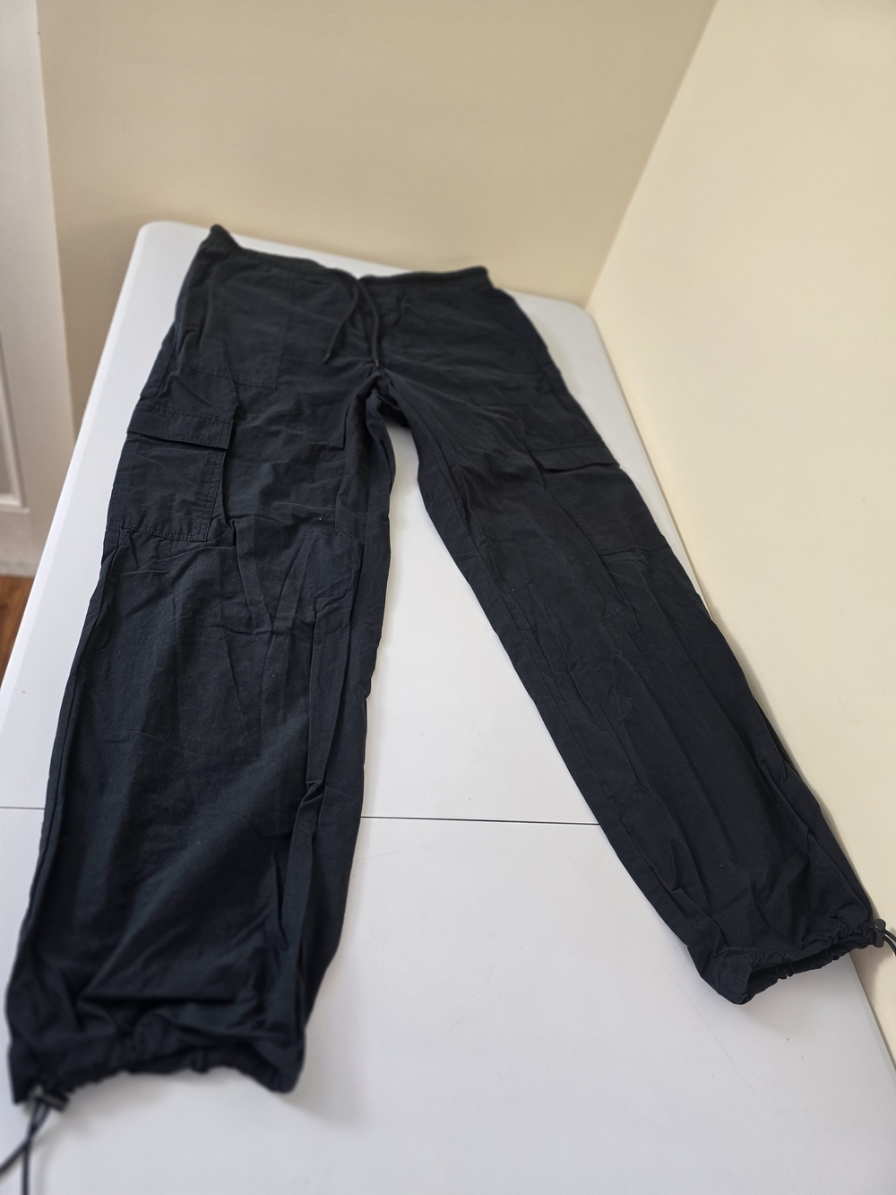 Tinseltown Black Wide-Leg Cargo Jumpsuit-Style Pants B23